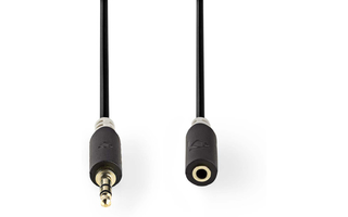Cable de Audio Estéreo - Macho de 3,5 mm - Hembra de 3,5 mm - 5,0 m - Antracita